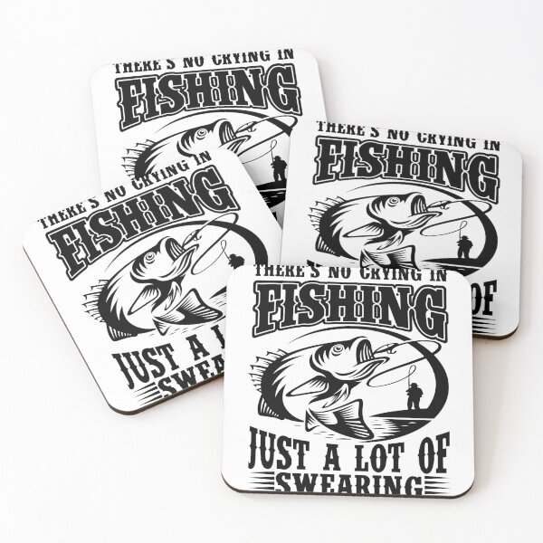Item preview, There is no crying in Fishing just a lot of swearing Forced to work Fisherman Stick Figure Bones I love Fishing Art Design Happy Apparel Essential Inspiration Joy Mood Funny designed and sold by DesignByHeartUK.