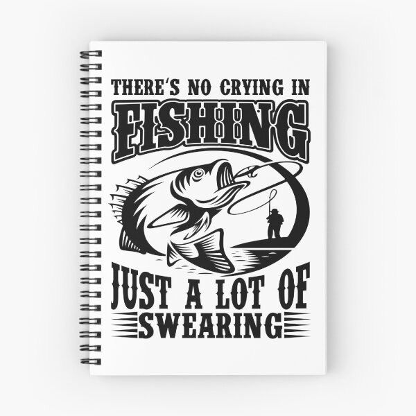 Item preview, There is no crying in Fishing just a lot of swearing Forced to work Fisherman Stick Figure Bones I love Fishing Art Design Happy Apparel Essential Inspiration Joy Mood Funny designed and sold by DesignByHeartUK.