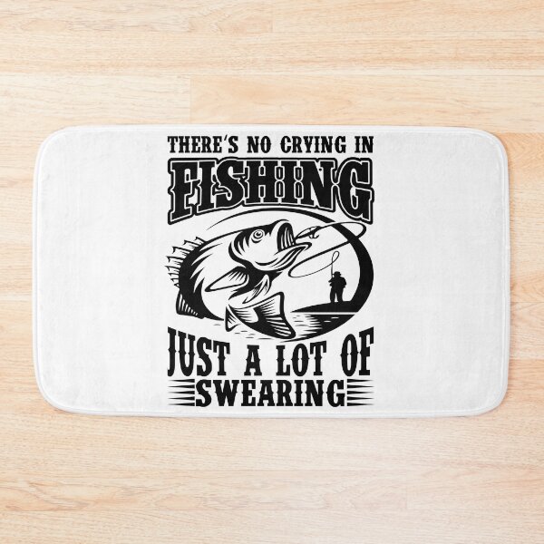 Item preview, There is no crying in Fishing just a lot of swearing Forced to work Fisherman Stick Figure Bones I love Fishing Art Design Happy Apparel Essential Inspiration Joy Mood Funny designed and sold by DesignByHeartUK.
