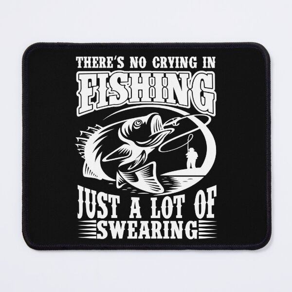 Item preview, There is no crying in Fishing just a lot of swearing Forced to work Fisherman Stick Figure Bones I love Fishing Art Design Happy Apparel Essential Inspiration Joy Mood Funny designed and sold by DesignByHeartUK.