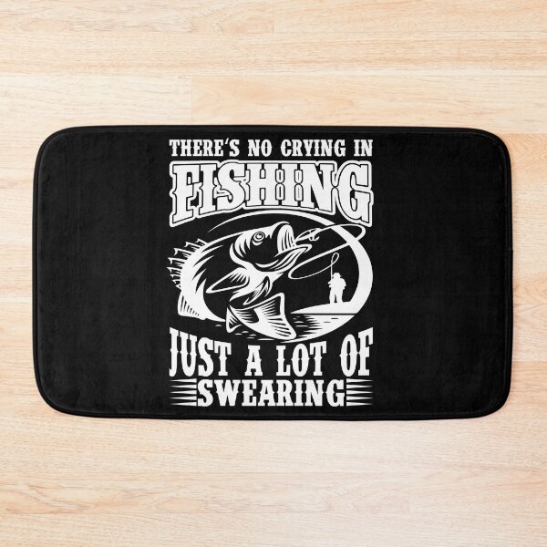 Item preview, There is no crying in Fishing just a lot of swearing Forced to work Fisherman Stick Figure Bones I love Fishing Art Design Happy Apparel Essential Inspiration Joy Mood Funny designed and sold by DesignByHeartUK.