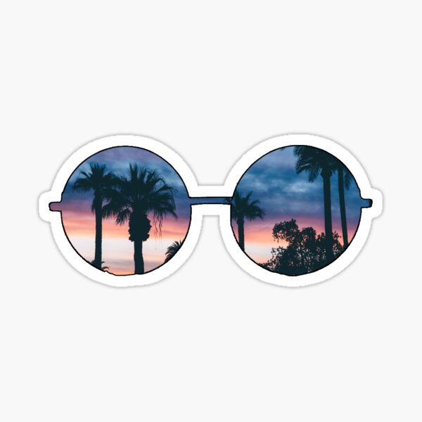 hippie glasses (pinkish sunset) Sticker
