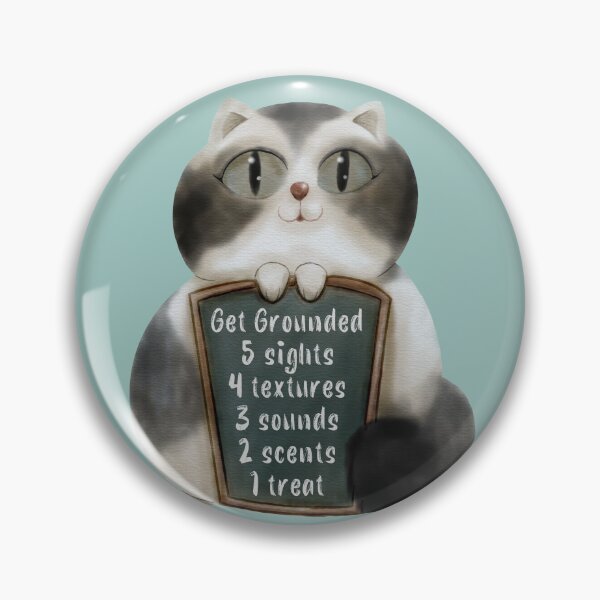 Item preview, Wise Mind Wise Cat: Overwhelmed? Stop and ground. Mindfulness using the five senses, grounding technique. You will get through this, you are worthy and deserving of care. designed and sold by Orianah.