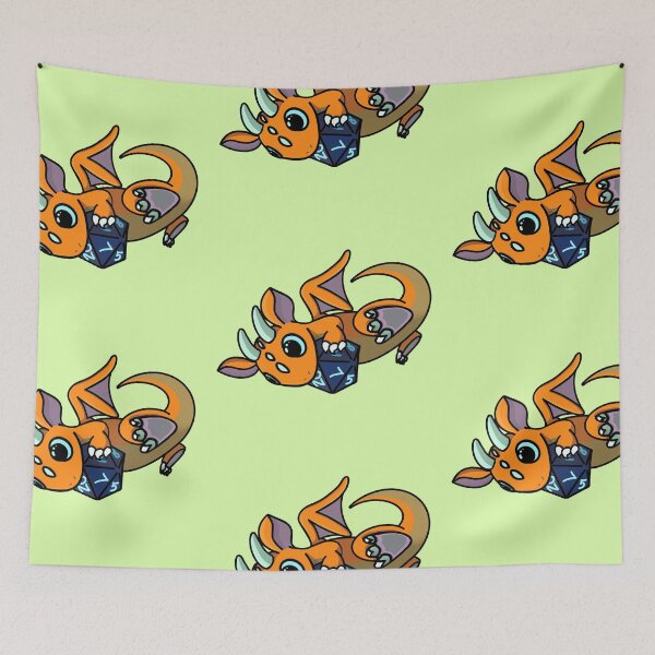 Item preview, Flying Cute Orange and Blue Dice Goblin Dragon Baby designed and sold by Winging-It.
