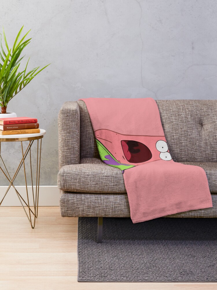 Alternate view of Surprised Patrick Throw Blanket