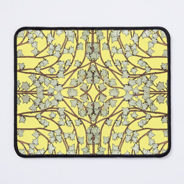 Item preview, Ivy leaves and Vines on Yellow Background, Kaleidoscope art pattern designed and sold by HBBArtShop.