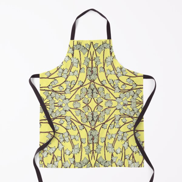 Item preview, Ivy leaves and Vines on Yellow Background, Kaleidoscope art pattern designed and sold by HBBArtShop.