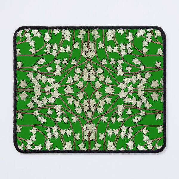 Item preview, Ivy leaves and Vines on Dark Green Background, Kaleidoscope art pattern designed and sold by HBBArtShop.