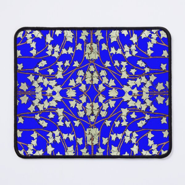 Item preview, Ivy leaves and Vines on Blue Background, Kaleidoscope art pattern designed and sold by HBBArtShop.