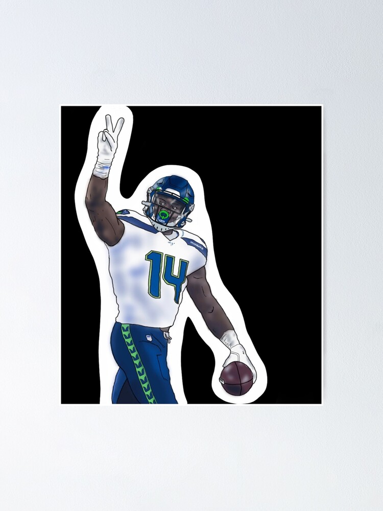 DK Metcalf football Paper Poster Seahawks 4 - Dk Metcalf - Posters