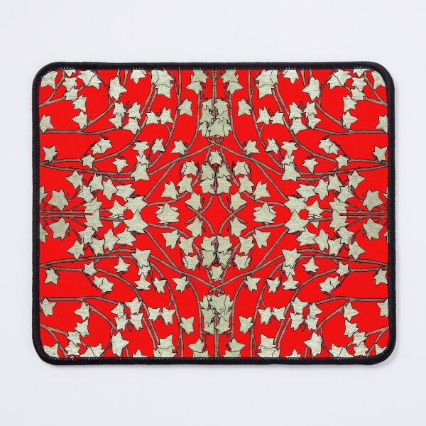Item preview, Ivy leaves and Vines on Red Background, Kaleidoscope art pattern designed and sold by HBBArtShop.