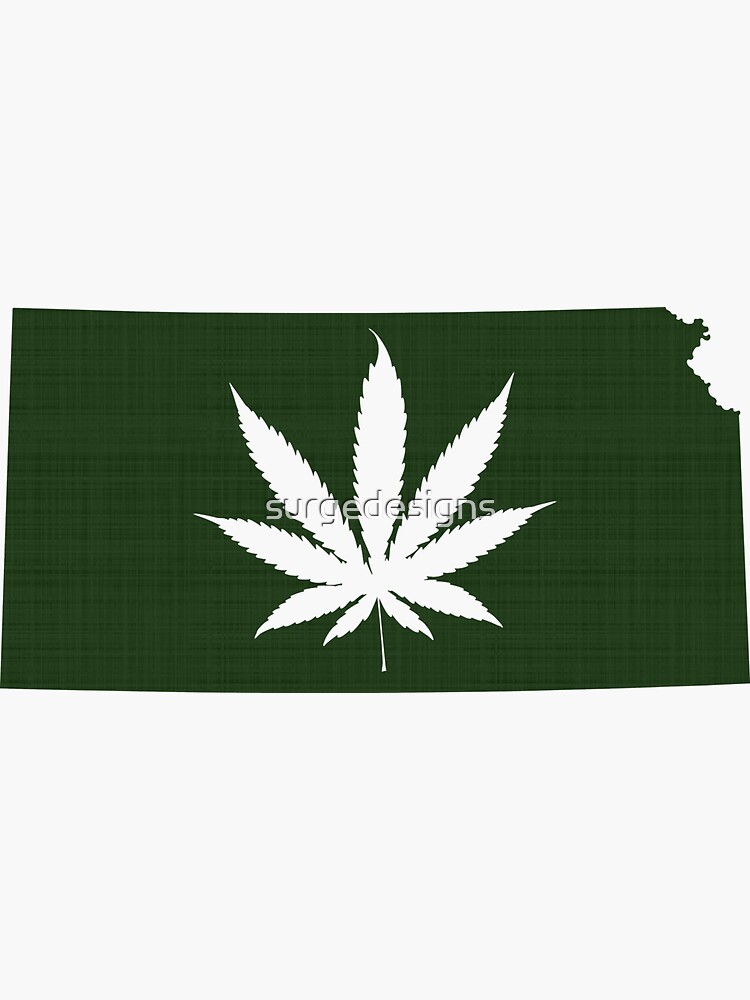 "Marijuana Leaf Kansas" Sticker for Sale by surgedesigns Redbubble