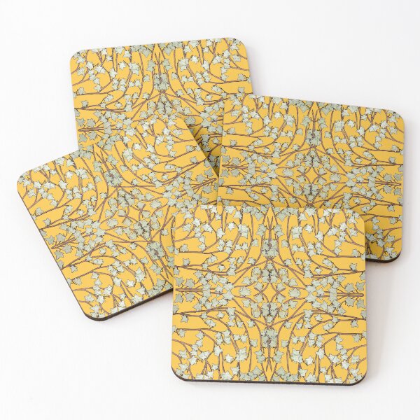 Item preview, Ivy leaves and Vines on a Golden Orange Background, Kaleidoscope art pattern designed and sold by HBBArtShop.