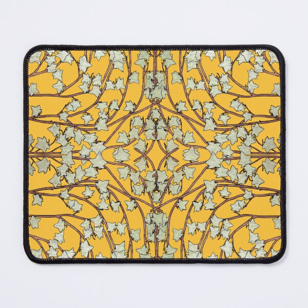 Item preview, Ivy leaves and Vines on a Golden Orange Background, Kaleidoscope art pattern designed and sold by HBBArtShop.