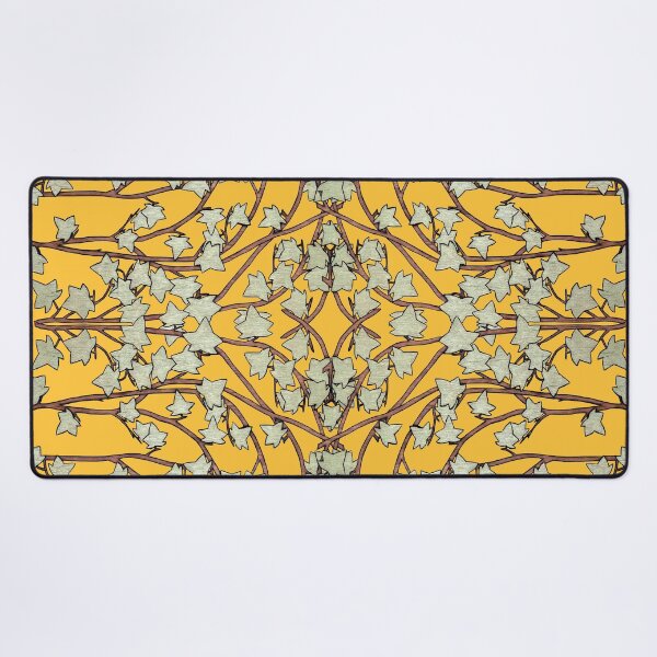 Item preview, Ivy leaves and Vines on a Golden Orange Background, Kaleidoscope art pattern designed and sold by HBBArtShop.