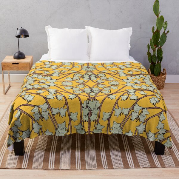 Item preview, Ivy leaves and Vines on a Golden Orange Background, Kaleidoscope art pattern designed and sold by HBBArtShop.