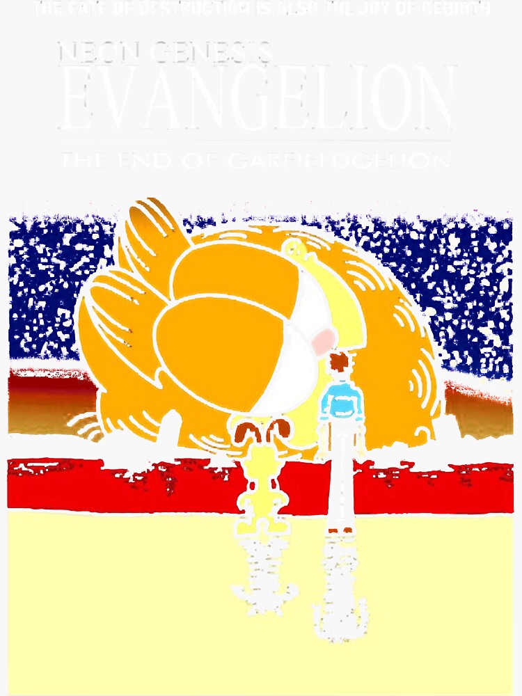 "Neon genesis evangelion garfield" Sticker by SheilaLokan1 | Redbubble