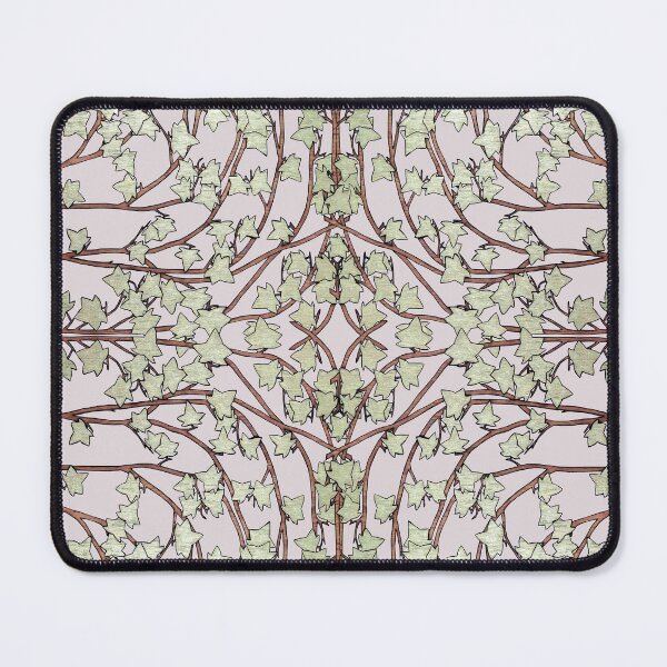 Item preview, Ivy leaves and Vines on Light Gray Background, Kaleidoscope art pattern designed and sold by HBBArtShop.