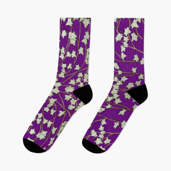Item preview, Ivy leaves and Vines on Dark Purple Background, Kaleidoscope art pattern designed and sold by HBBArtShop.