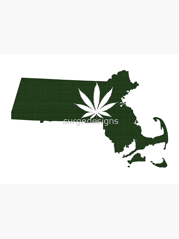 Disover Marijuana Leaf Massachusetts Premium Matte Vertical Poster
