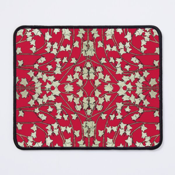 Item preview, Ivy leaves and Vines on Brick Red Background, Kaleidoscope art pattern designed and sold by HBBArtShop.