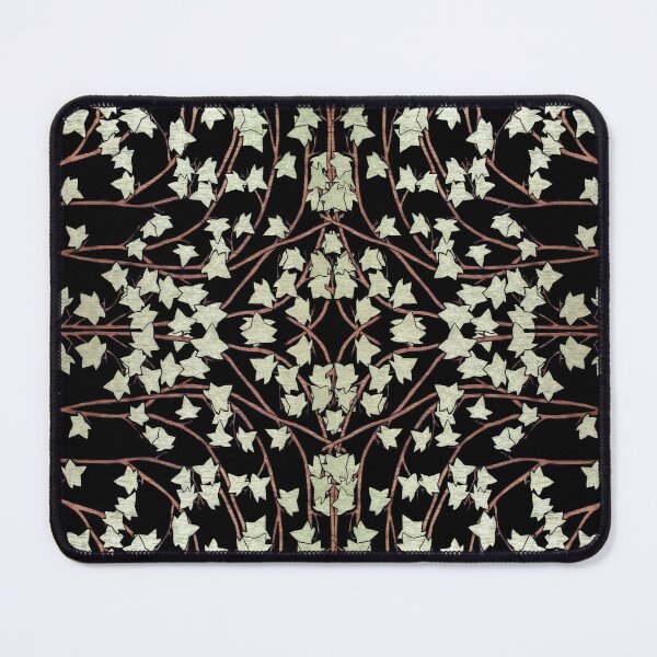Item preview, Ivy leaves and Vines on Black Background, Kaleidoscope art pattern designed and sold by HBBArtShop.