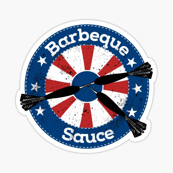 "Funny Coach, Funny Lasso, Darts, Barbecue Sauce, Crown & Anchor, Darts Pub Gift" Sticker by