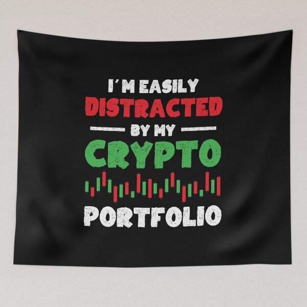 Item preview, Easily Distracted By My Crypto Portfolio Blockchain Bitcoin Gift designed and sold by Lenny Stahl.