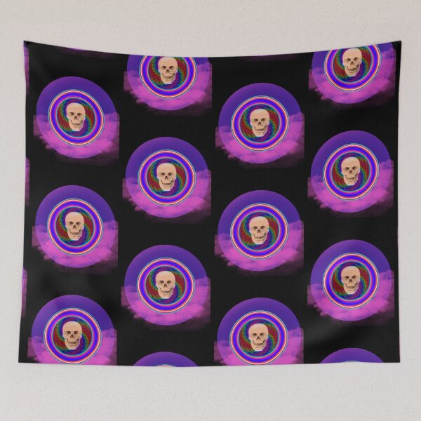 Item preview, Circular Tye Dye Skull designed and sold by WoodburyLake.