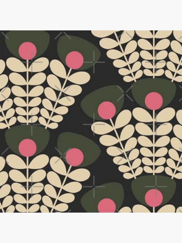 "orla kiely black floral, kiely pattern, orla kiely design" Poster for