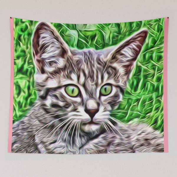 Item preview, Digital portrait of an astonished kitten designed and sold by thalasson.