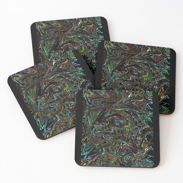 Item preview, Rainbow Black Fluid Painting designed and sold by sstagnitti.