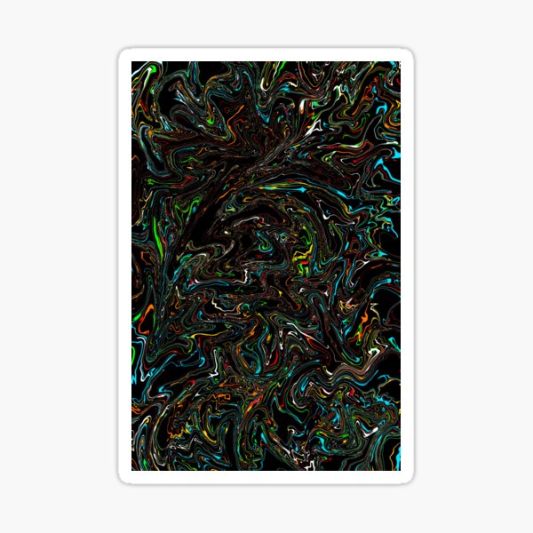 Item preview, Rainbow Black Fluid Painting designed and sold by sstagnitti.
