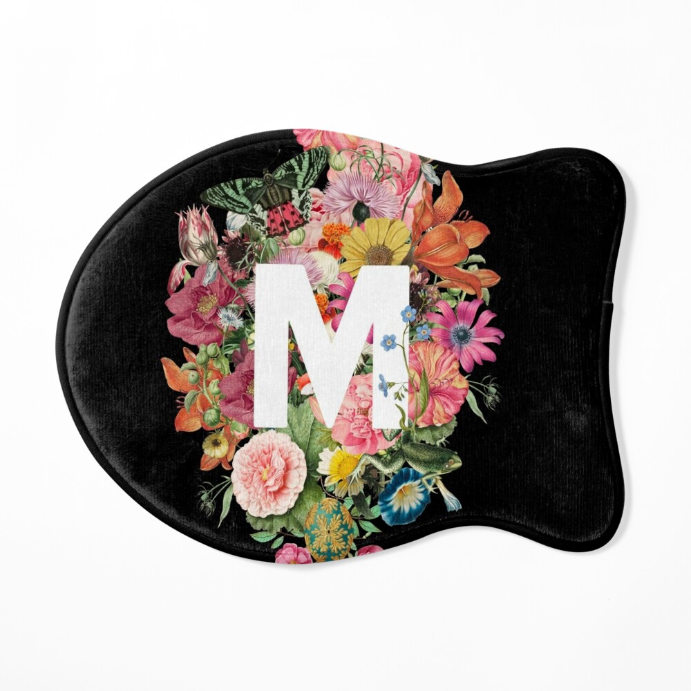 Monogram Letter M with Romantic Vintage Flowers Greeting Card for Sale by  Trish Dish