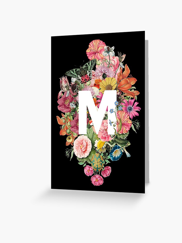 Monogram Letter M with Romantic Vintage Flowers Sticker for Sale by Trish  Dish