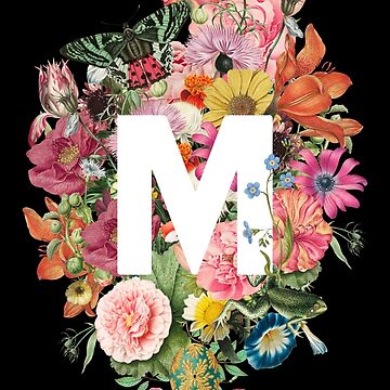 Monogram Letter M with Romantic Vintage Flowers Greeting Card for Sale by  Trish Dish