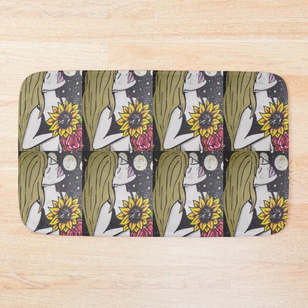 Item preview, Woman Moon Bathing in a Field of Sunflowers and Roses designed and sold by AllysiaAltck.