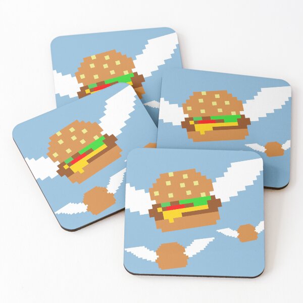 Item preview, "Food Flight" 8 bit Burger Pixel designed and sold by CanisPicta.