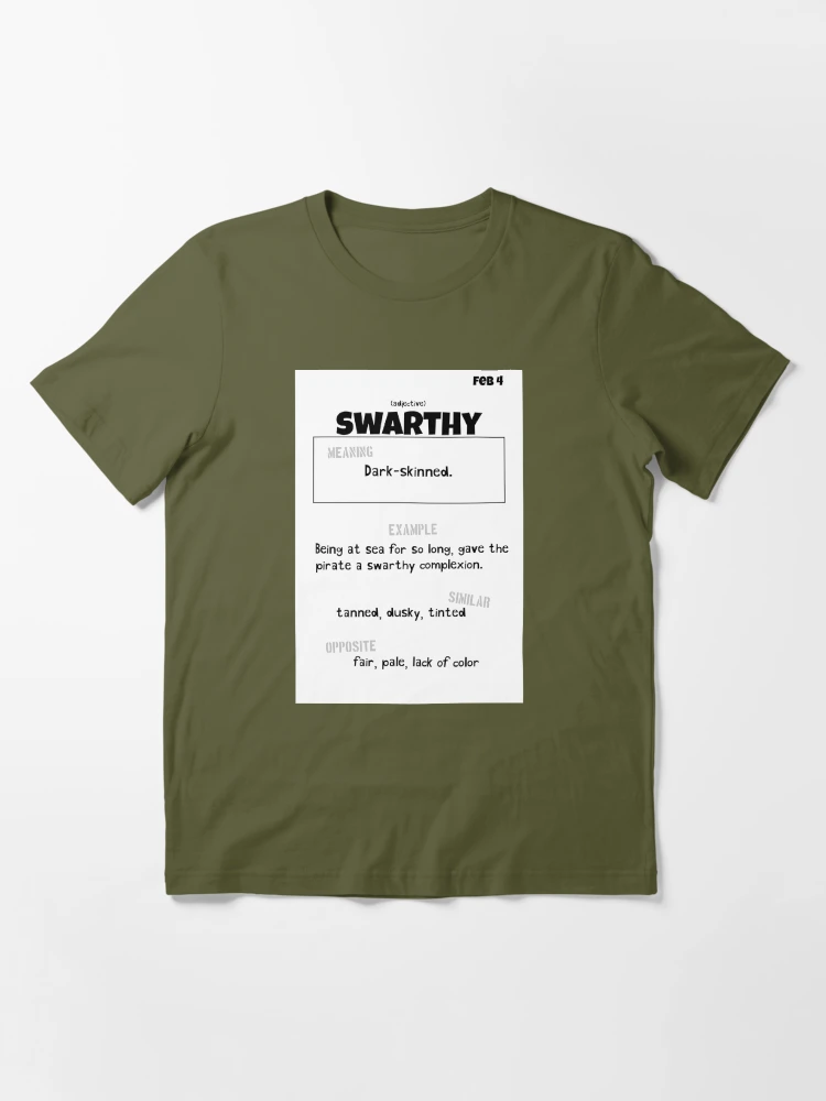 Swarthy, Adjective