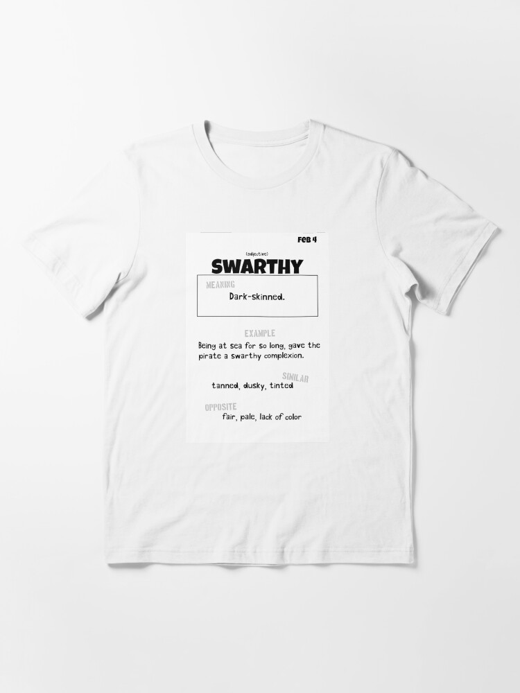 Swarthy, Adjective