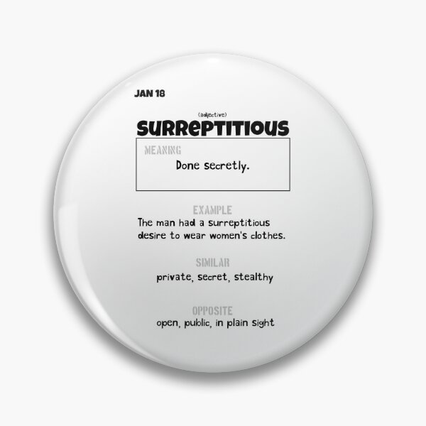 Item preview, January 18 Surreptitious designed and sold by Square Root of Squid.