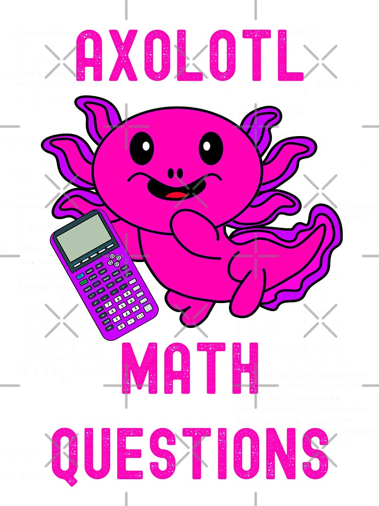 Funny Nerdy Axolotl Math Questions Maths Teacher Back to School Gift White  Text