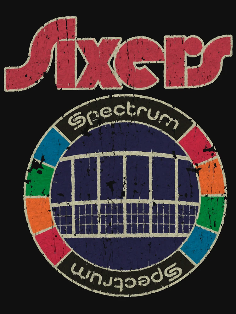 Sixers Spectrum Logo Vintage Hoodie