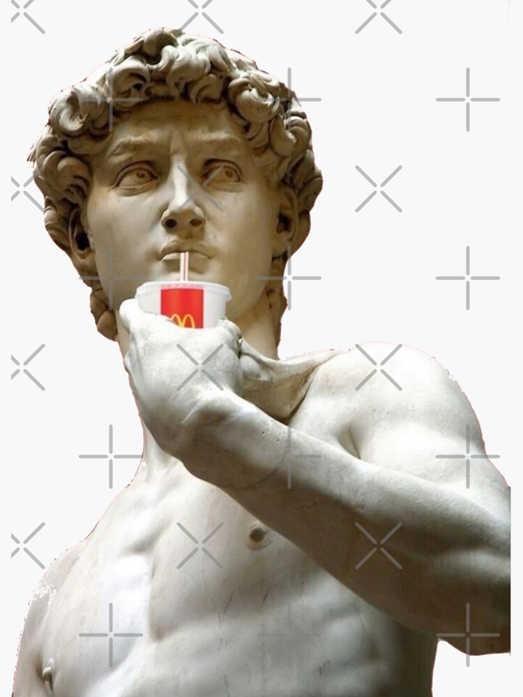 "David statue meme " Sticker for Sale by Joey92cart Redbubble