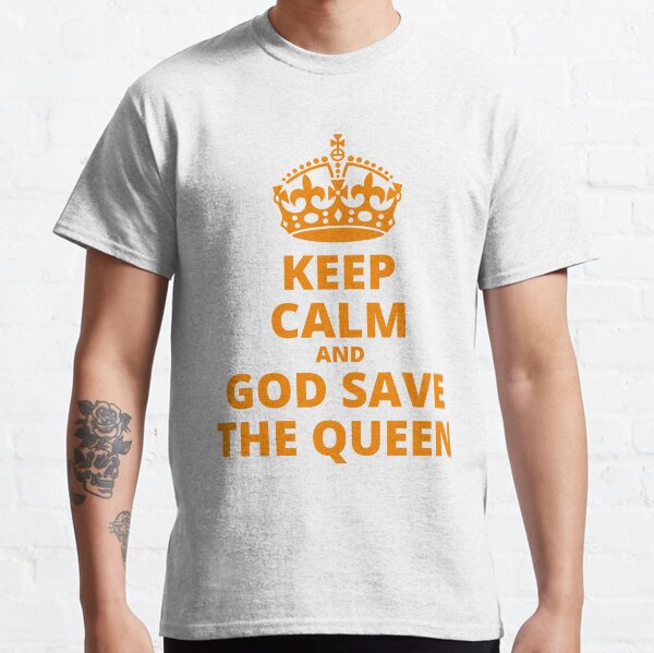Queen's Platinum Jubilee, 1952-2022, Keep Calm and God Save the Queen, Orange Classic T-Shirt