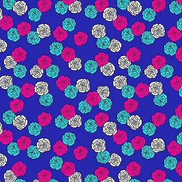Artwork thumbnail, Pop Roses Pattern by cafelab