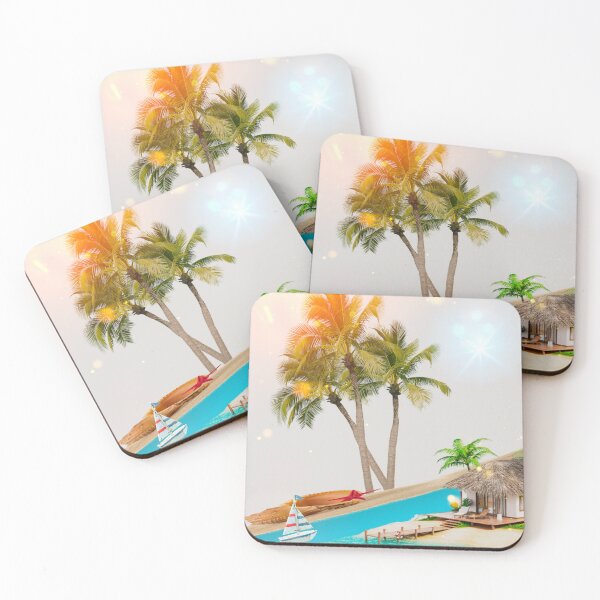 Item preview, harry house,coconut, blue sea, boat, designed and sold by DOsell.