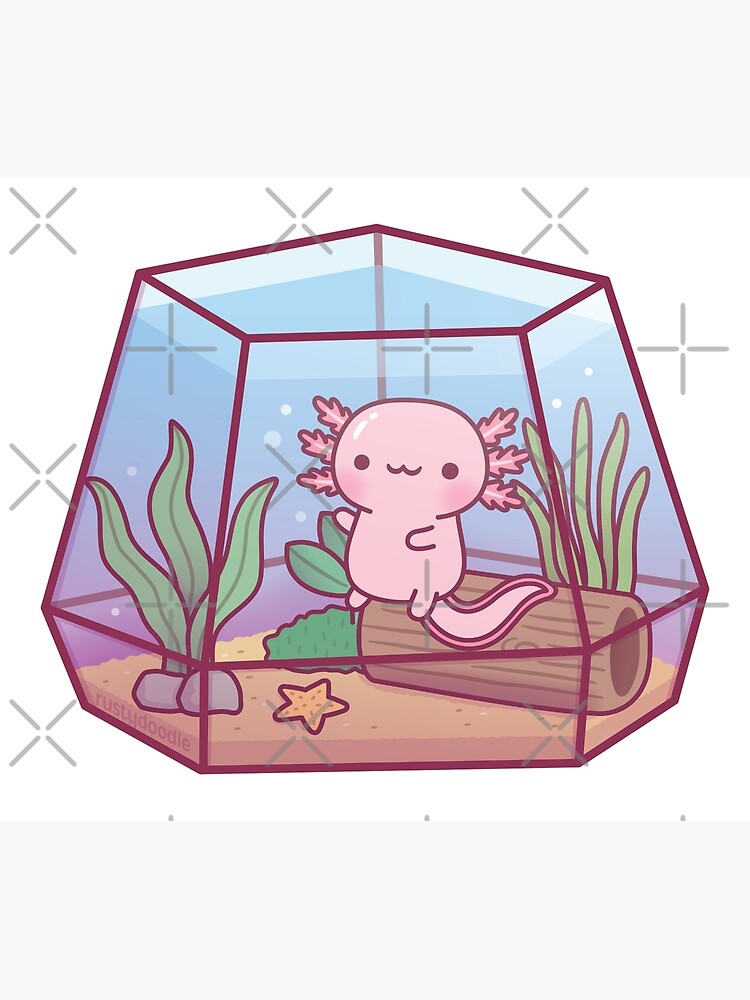"Cute Axolotl In Aquarium" Poster for Sale by rustydoodle Redbubble