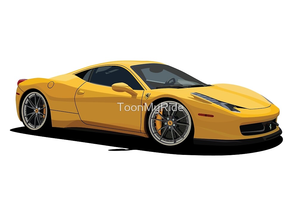 Ferrari 458 Speciale Cartoon By Toonmyride Redbubble