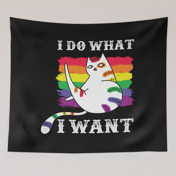 Item preview, I do what i want - Gay pride cat - LGBT designed and sold by Kindlifeds.